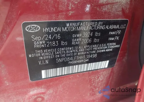 2017 Hyundai Elantra Se from USA, damaged, VIN 5NPD84LF1HH138498